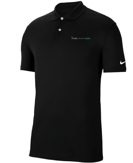 pure organic golf shirt black